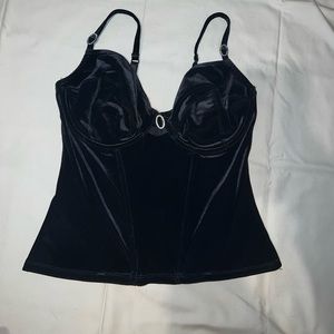 Velvet Corset with Rhinestone Detailing